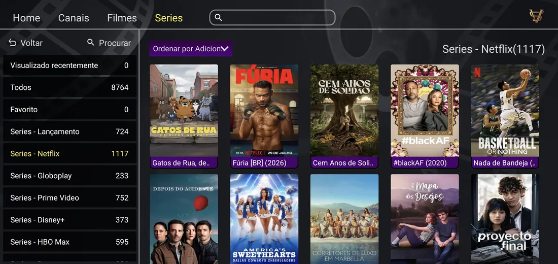 Categoria de séries da Netflix com capas
